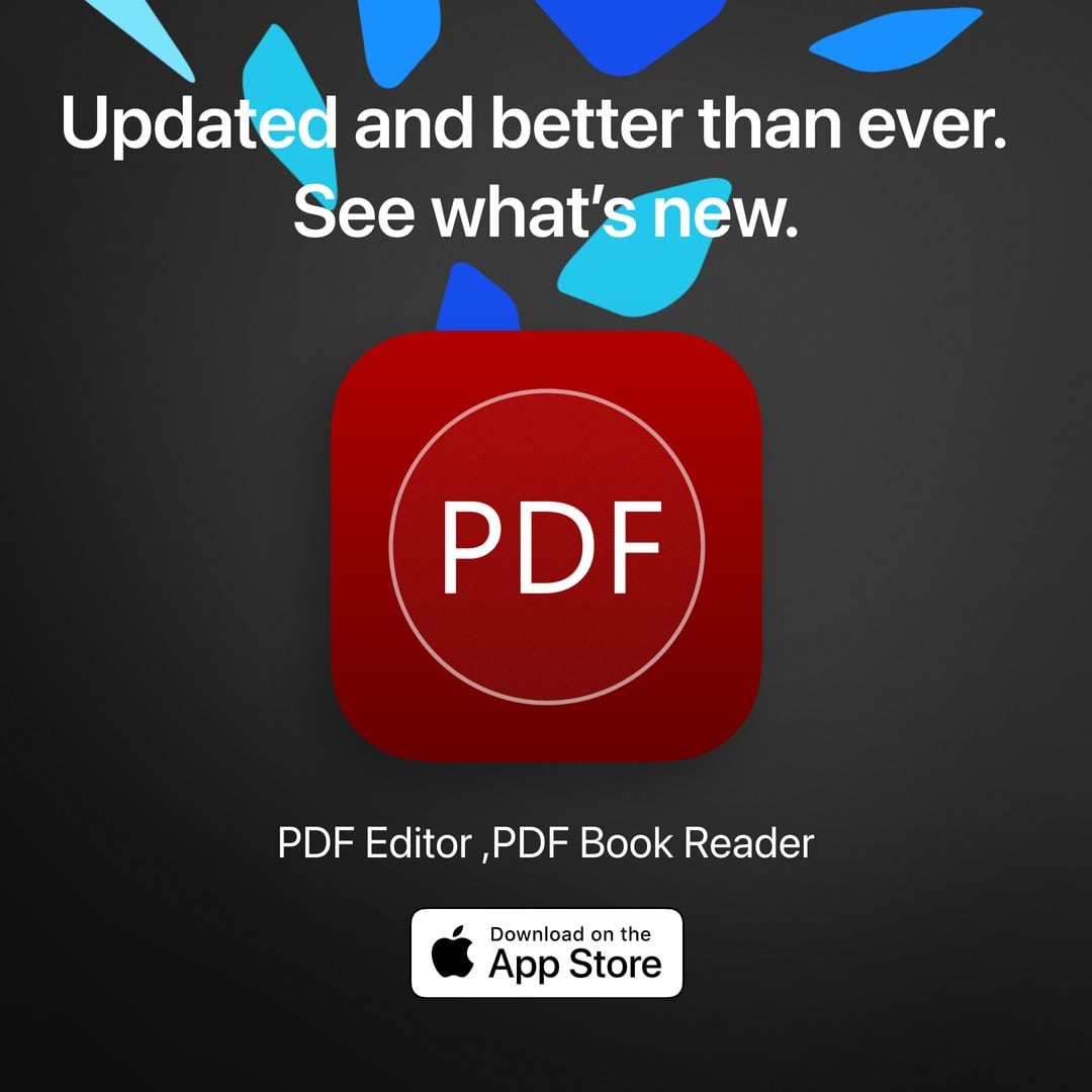PDF Editor, PDF Book Reader works with iPhone/iPad, Mac, Apple Vision Pro