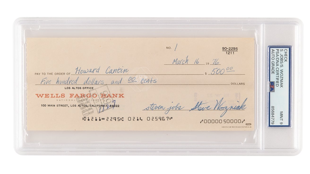 Very first Apple check & early Apple-1 motherboard sold for $5 million combined