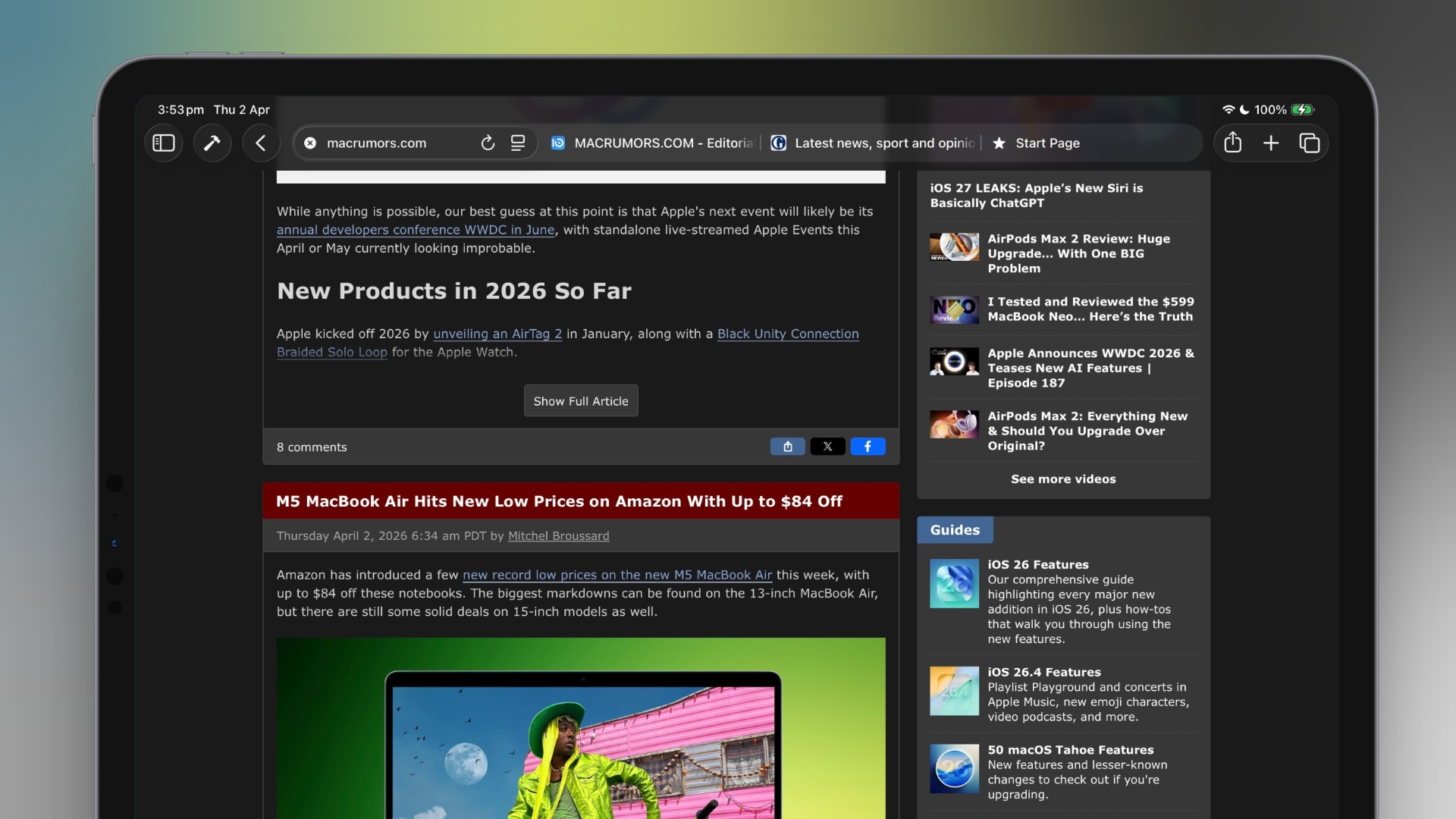 Safari’s Compact Tab Bar Is Back on Mac and iPad