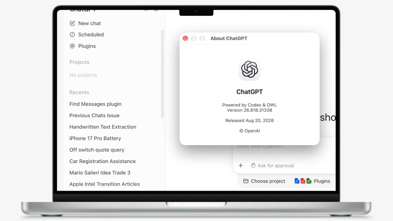 ChatGPT can now control Messages on the Mac for some reason